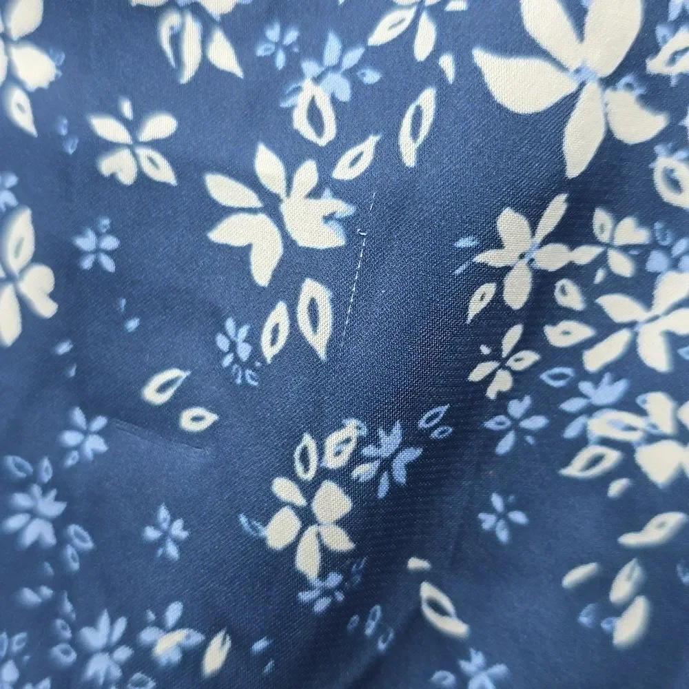 TULAROSA NWT Tanya Satin Blue Floral Cut-Out Ruffle Dress with Tie‎ front Medium